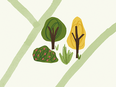 Botanical Gardens botanical garden collage cut paper garden illustrated map illustration map design nature pattern texture trees