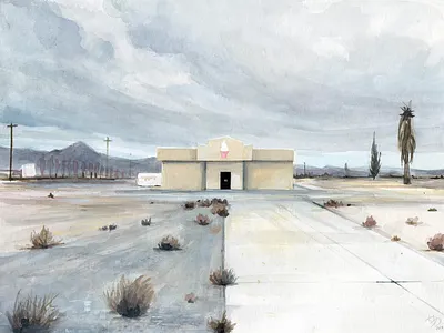 Amargosa Valley art drawing illustration landscape travel watercolor west