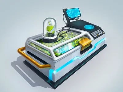 Sci-Fi chest Cg basic art art chest design hi tech illustration photoshop plants sci fi