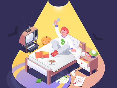 This is Halloween! adventure affinity atari character halloween illustration isometric night rboy rocketboy