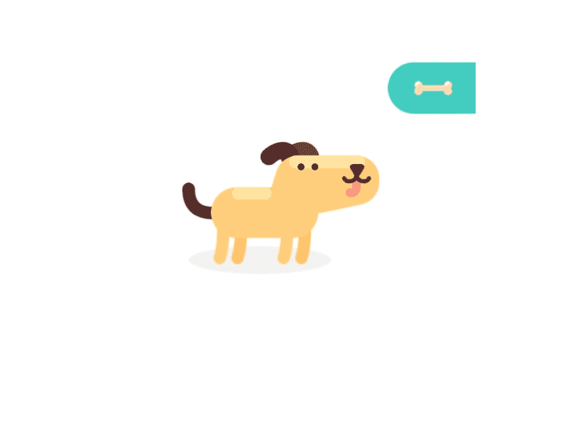 Puppy and bone button dog principle；