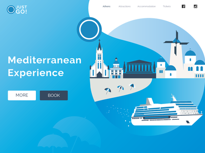 Mediterranean - Illustration Website blue charcter design flatillustration gradient gradient design greece header icon illustration landing page mediterranean sea ui ux vector website