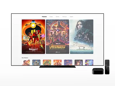 Movie Service Concept appletv movies tv screen ui ux