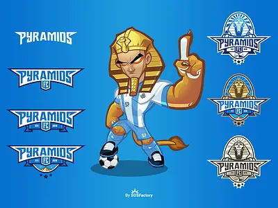 Pyramids FC Brand Identity kit brand identity cartoon logo character design illustrative logo logo design mascot character mascot design mascot logo