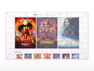 Movie Service Concept - Golden Canon Grid appletv golden canon grid grid layout ui ux