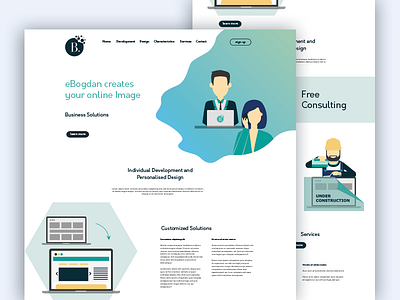 Online Image - Illustration Website blue cartoon character consulting design drawing flatdesign flatillustration gradient gradient color green header illistration landing page online orkney ui ux design vector website website concept