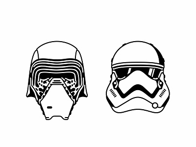 Kylo and Stormtrooper 2d character colorful cute darth vader droid emoj faces flat force i emoji set icons kylo ren mask r2d2 star wars stormtrooper superheroes villains yoda