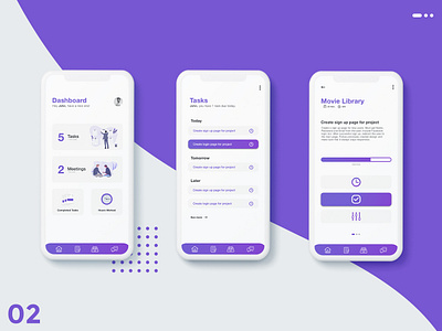 Personal Management App app app mobile gradient illustration management tool tasks ui violet
