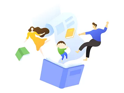 Fly app banner book child design education family fly icon illustration parents school ui web