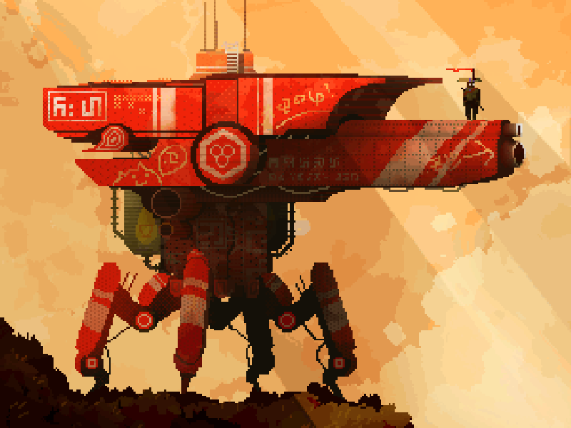 Sentinel 8 bit animated art cyberpunk gif illustration mech mecha photoshop pixel retro robot sci fi sci fi