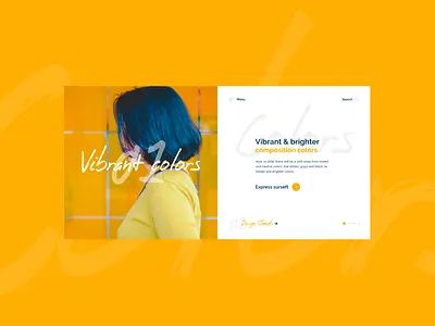 Yellow Fresh!! branding clean color design flat gold icons scroll sketch style typography ui ux web webdesign website white