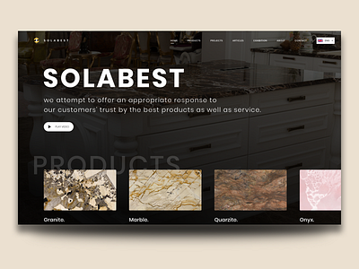 SOLABEST; Home black dark gem granite landing marble onyx stone ui ux web website