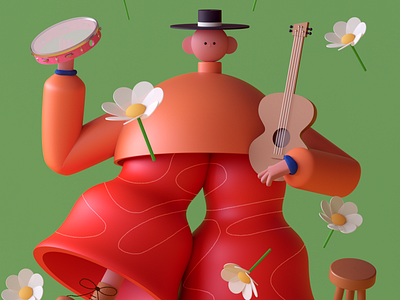 End of the show 3d abstract characer characterdesign cinema4d design editorial illustration