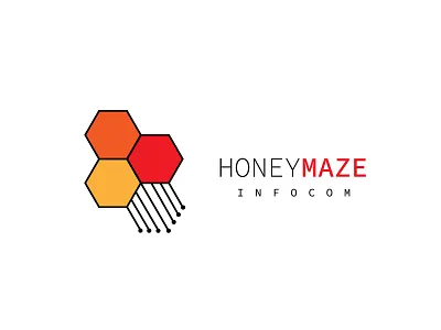 Honeymaze Infocom adobe illustration branding design flat honey honeymaze icon illustration logo maze plain simple technology vector
