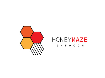 Honeymaze Infocom adobe illustration branding design flat honey honeymaze icon illustration logo maze plain simple technology vector