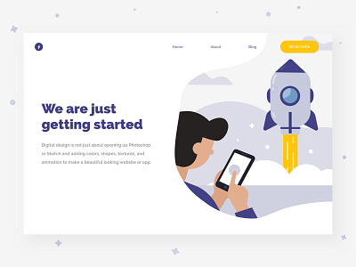 Launch something app branding design flat flat design get started illustration ilustration landing page rocket launch social typography ui ux vector web website