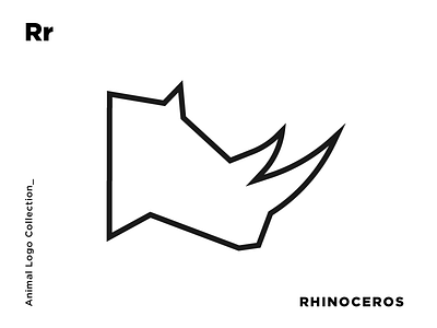 R for Rhino animal design icon identity illustration line art logo logotype minimal