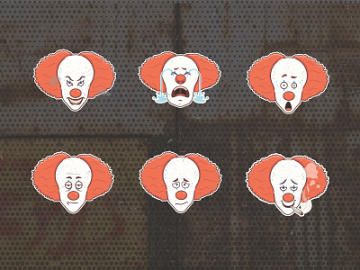 Clown sticker set clown halloween helloween scary sticker