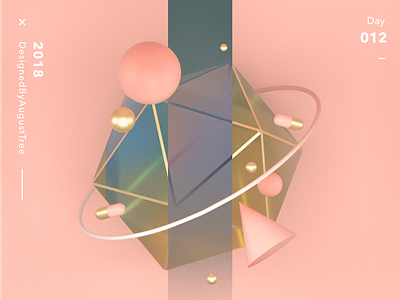 C4D+ 012 3d c4d gold pink