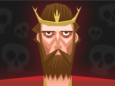Macbeth beard crown death design eyes illustration illustrator king macbeth skull vector