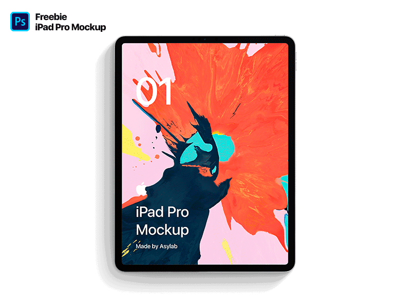 Freebie Official iPad Pro Mockup 2018 - PSD 2018 2019 app apple download free free mockup freebie graphic design ipad ipad mockup ipad pro ipad pro mockup iphone x mockup new psd ui uiux user interface