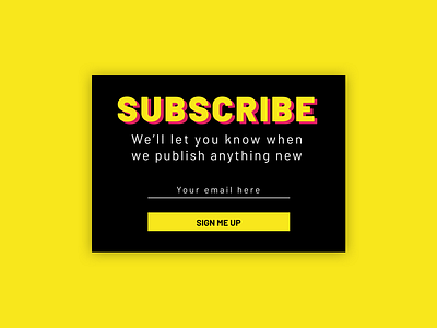 Subscribe Newsletter Sign up design design a day mangobaaz minimal mobile web newsletter recent sign up signup subscribe subscribe newsletter today trending ui uiux ux ux design web web newsletter yellow