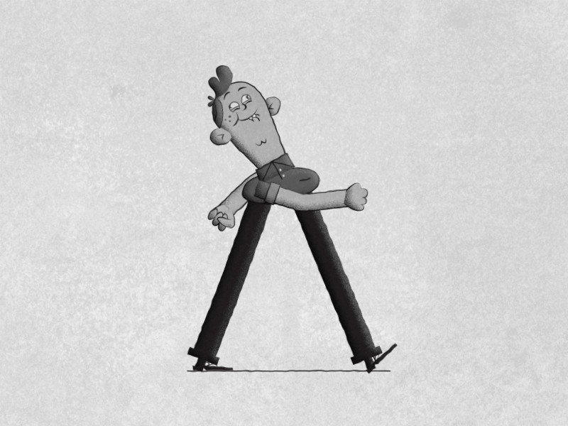 Silly Walk after effects animation cartoon character design duik illustration retro rubberhose walk walk cycle