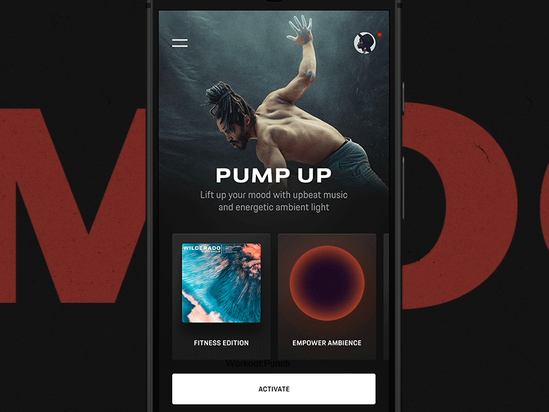 Mood Control app design control ui fitness app interactive design iphone app mood app remote control sports sports app ui design visualisation