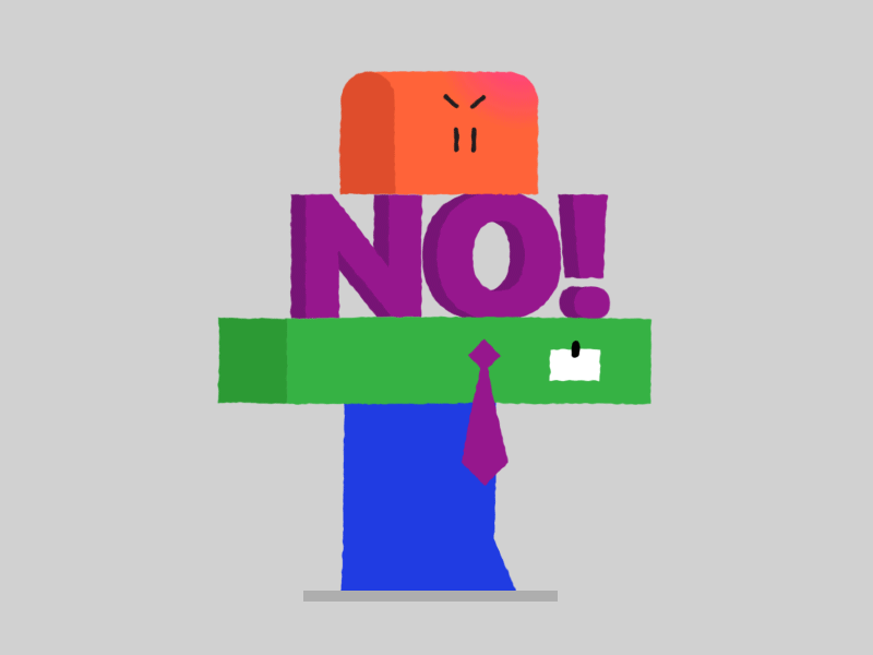 No! ae after effects aftereffects anger angry animation character design gif loop no