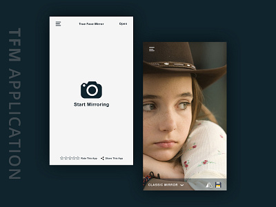 TFM Mobile application | UI android app camera app consept design graphicdesign icon layout minimalist mirror mobile photos ui userexperiance userinterface ux