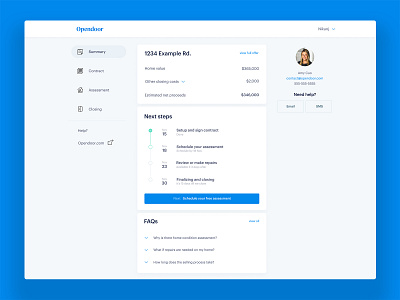 Seller Dashboard Redesign dashboard design opendoor real estate timeline