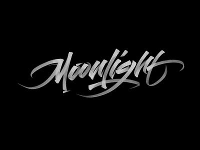 Moonlight atmosphere behance behance project brush brushpen calligraphy hand lettering hand writting handmade font handwritting inspiration lettering logo logotype moon moonlight typo typography