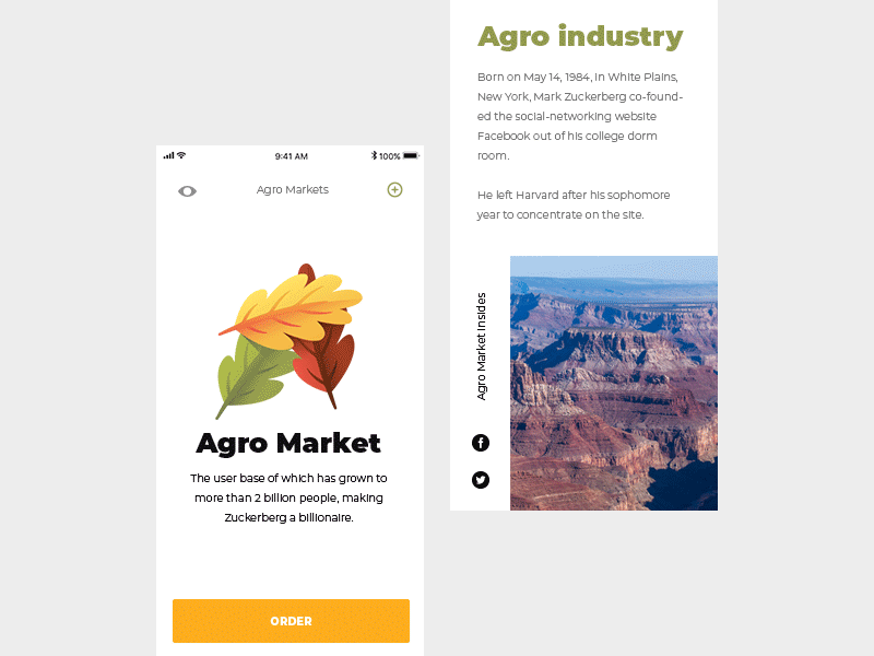 Agro Market animated animation animation gif design ecommerce gallery gif grid interaction interface ios landing layout market minimal slider typography ui ux video