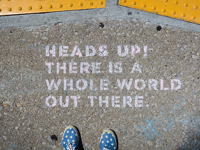 Heads Up! campaign psa stencil