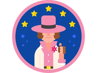 Tracker Jack blue character cracker jack illustration minimal patch pink sticker street fighter tracker tracker jack