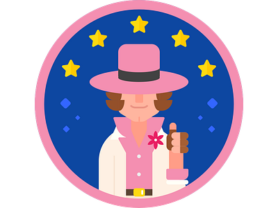 Tracker Jack blue character cracker jack illustration minimal patch pink sticker street fighter tracker tracker jack