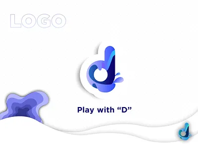 Play with "D" gradient color logo