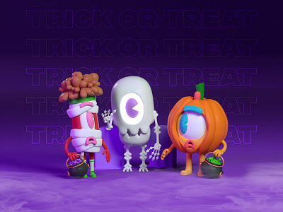 Trick or Treat! 3d c4d character design cinema4d illustration modeling