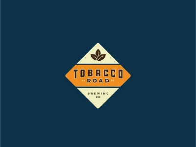 Tobacco Road Brewing exploratory beer brewing design icon illustration logo nc road type typography vector
