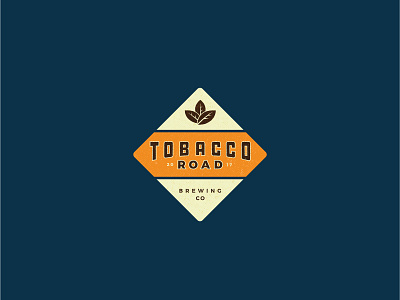 Tobacco Road Brewing exploratory beer brewing design icon illustration logo nc road type typography vector