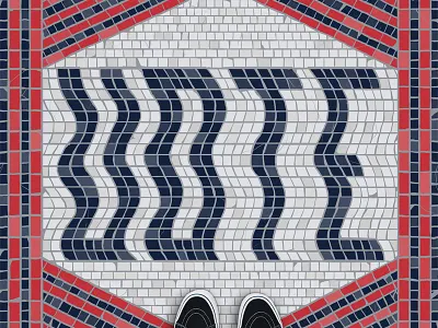 Vote fauxsaic election fauxsaic floor illustration lettering mosaic red white and blue vote