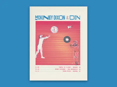 McKinley Dixon + Din Flyer baseball collage concert poster found image illustration laser print public domain