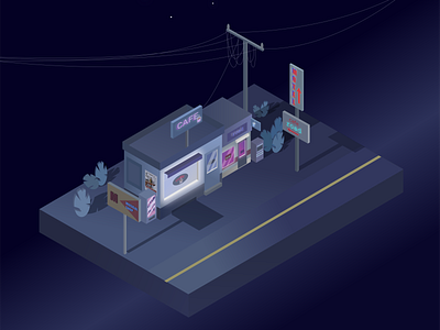 New Shot - 10/30/2018 at 08:15 PM design illustration izo night road vector