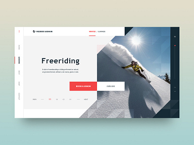 Freeriding clean extreme sport freedom grid layout minimal sketch sketch app snowboard ui ui ux ux web webdesign