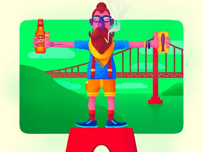 Portuguese Hipster character colors illustration ipad lisboa portugal portuguese português procreate superbock