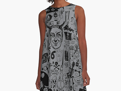 Satanic Panic: Textile Design clothing collage devil devils drass fabric graphic design illustration print redbubble satan textuiles twilight zone vancouver island victoria bc
