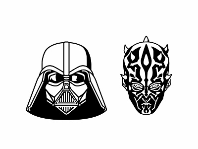 Darth Vader Maul 2d character colorful cute darth vader droid emoj emoji set faces flat force icons kylo ren mask r2d2 star wars stormtrooper superheroes villains yoda