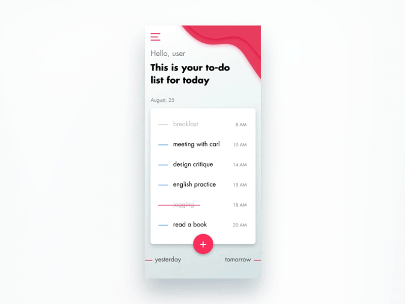 To-do list gradient list magenta micro interaction task task list to do ui user interface