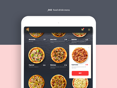 Daily UI #043 - Food Drink Menu 043 dailyui dailyui043 design food drink menu interface interface design ipad menu order ui ux