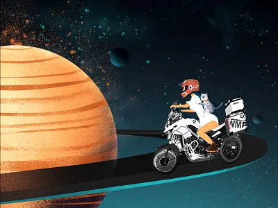 Mommy leads you to travel！ bmw cat motorcycle planet travel 插图